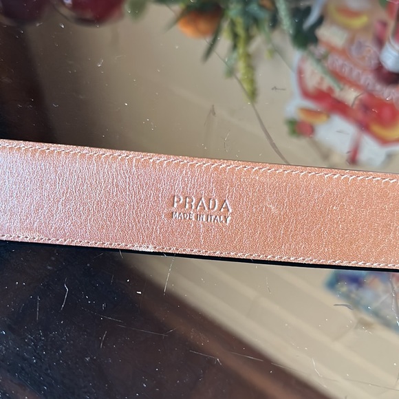 Brown authentic prada leather belt. Sz 90/36 - Picture 3 of 4